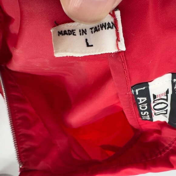 Vintage Izod Lacoste Red Nylon Windbreaker Jacket L Large Lightweight Outerwear - Picture 8 of 9